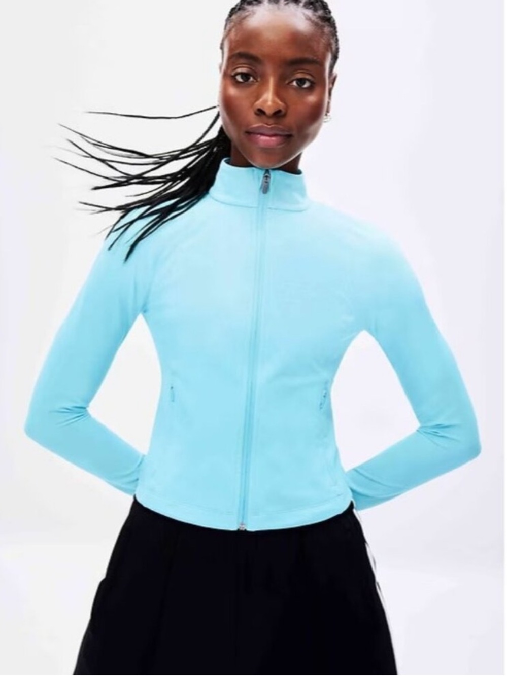 Athleta NWT Salutation Cropped Jacked Size Medium Aqua Blue